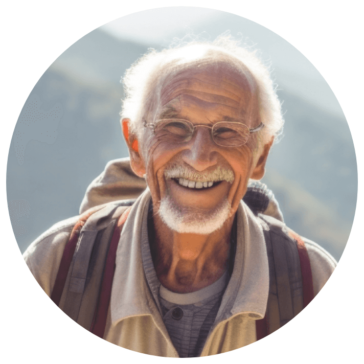Older man smiling outdoors